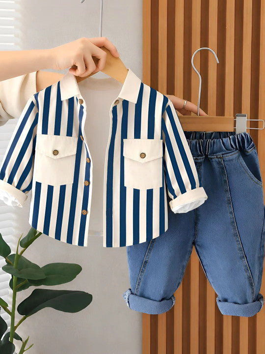 Boys Striped Shirt with Trousers