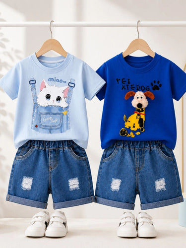 Unisex Kids Printed T-shirt with Shorts