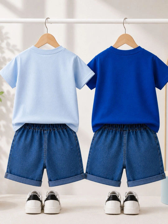 Unisex Kids Printed T-shirt with Shorts